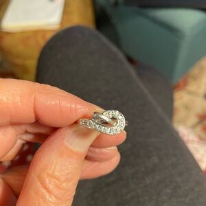 Lia Sophia Elegant Faux Silver Crystal Knot Ring